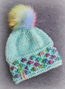 Handgestrickte Mütze Größe M