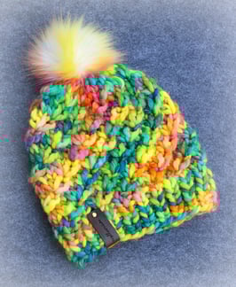 Handgestrickte Mütze Größe M