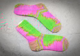 Handgestrickte Socken "Pink Tiger" Größe 38/39