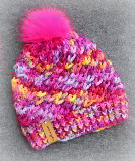 Handgestrickte Mütze Größe M