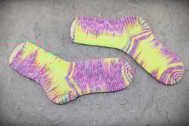 Handgestrickte Socken "Helau" Größe 38/39