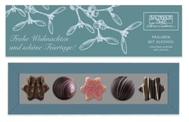 WH25 5er PRALINENSTANGE MIT ALKOHOL BLAU - FROHE WEIHNACHTEN