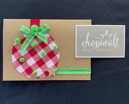 DOPPELKARTE Kugel mit grünen Pompon