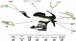グラフィックステッカー DUCATI パニガーレ トリコロール