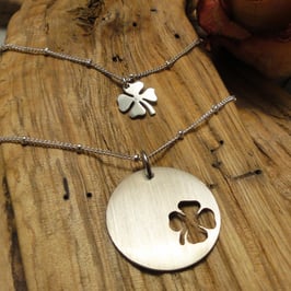 Vater/Kind Kette Kleeblatt Silber 925