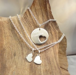 Mutter & Tochterkette in Silber 925