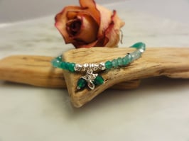 Bracelet grüne Achatrondellen