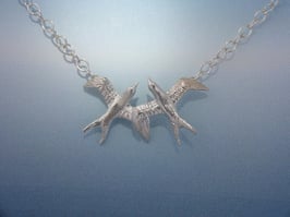 Double Swallow Necklace on Chain SWDN