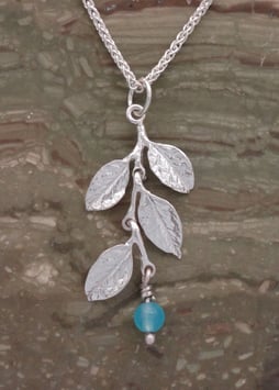 Wisteria Leaf Pendant with drop - LW D P
