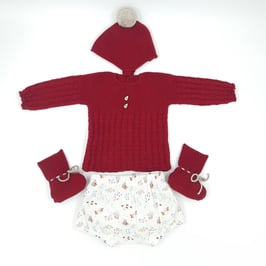 Conjunto de pololo, jersey, gorro y patucos. Ref. 9430.