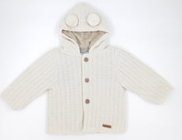 Abrigo de punto forrado con pelo. Ref. 9494.