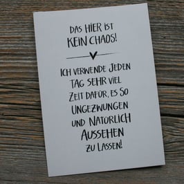 Postkarte "kein Chaos"