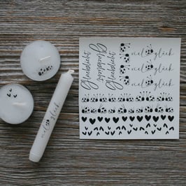 Kerzenstickerset "Glück"