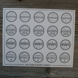 Aufkleber "Adventsrosetten"