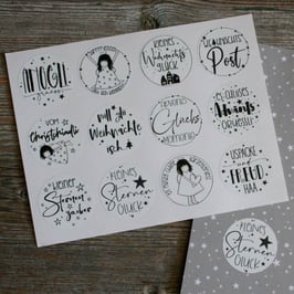 Aufkleber "Advent" weiss