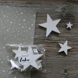 Tischdeko "Holzsterne weiss " Set 2