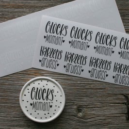 Aufkleber "Glücksmomänt/Härzengruess"