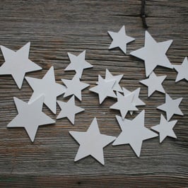 Tischdeko "Holzsterne weiss " Set 3