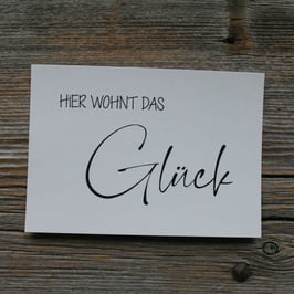 Postkarte "hier wohnt das Glück"