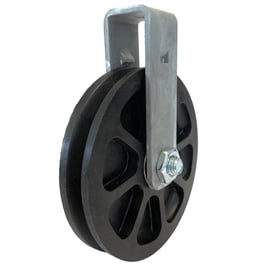 Carrucola Ø 100 / Ø 4 mm con doppio cuscinetto a sfere e staffa avvitata