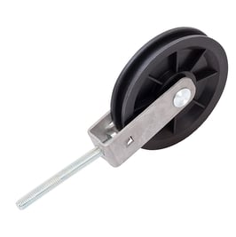 Carrucola  Ø 90 / Ø 7 mm  con doppio cuscinetto a sfere, staffa fissa e vite M8 x 80