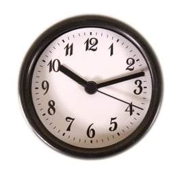 3 1/4" (83mm) Clock Fit-up  White Arabic w/Black Rim 200263