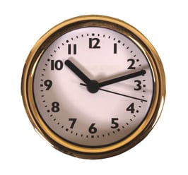 3 1/4" (83mm) Clock Fit-up  Bold White Arabic w/Gold Rim 200272