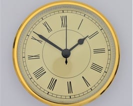 2 3/4" (72mm) Ivory Roman with Choice of Gold or Black Rim #200906