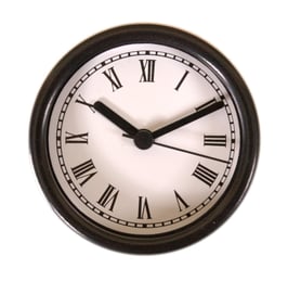 3 1/4" (83mm) Clock Fit-up  White Roman/Black Bezel 200260