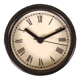 3 1/4" (83mm) Clock Fit-up  Ivory Roman with black rim 200276