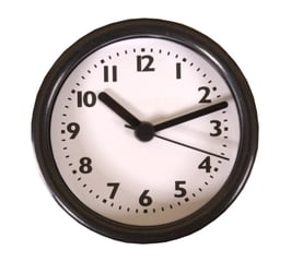 3 1/4" (83mm) Clock Fit-up  Bold White Arabic w/Black Rim 200270