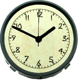 3 1/8" (78mm) BACK MOUNT Clock Fit-up  Arts & Crafts Ivory Dial 200290