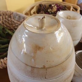 Dose, Deckelvase Nr.359 / Aufbewahrung , D= 16,5 cm x 27 (H),Vase, dicht gebrannt, Unikat, Handarbeit