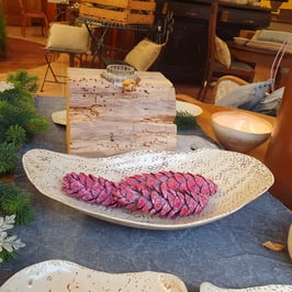 Große elegante Unikat-Schale Nr. 184,  oval ca. 37,5 x 19,5 cm, Unikat, dicht gebrannt, Tischdekoration, Geschenk, Geburtstag