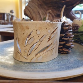 Windlicht ( Nr.369), Passepartout, 6,5 x 9 ( H x L) , frostsichere Kunstkeramik, Unikat, Tischdekoration, Leuchter