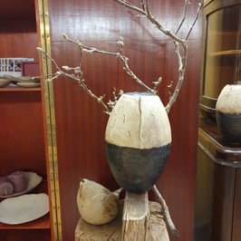 Stele Nr. 414,  Keramikkunst,  27  x 17  (H x D), Unikat, Handarbeit, Steinzeug- dicht gebrannt, Haus/ Garten/ Parkanlagen