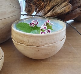 Vogeltränke Nr. 259, 16,5  x 10 cm, Wassertiefe 5,5 cm, D X H, Unikat, Handarbeit, Steinzeug- dicht gebrannt, Haus und Garten