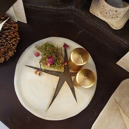 Unikat Teller/ Platte/ Kerzenhalter, D= 30 cm, H= 1,5 cm, Handarbeit, Dekoration