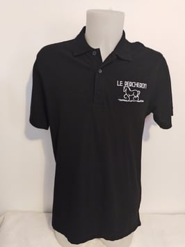 Polo noir brodé percheron