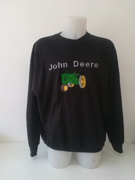 Sweat noir brodé John Deere crow crop
