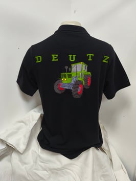 polo noir brodé Deutz cabine