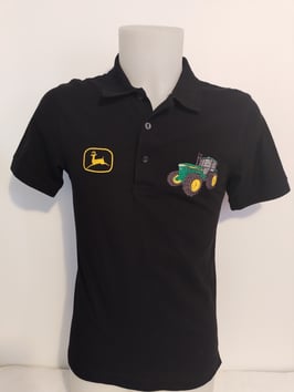 polo noir brodé john Deere 4255