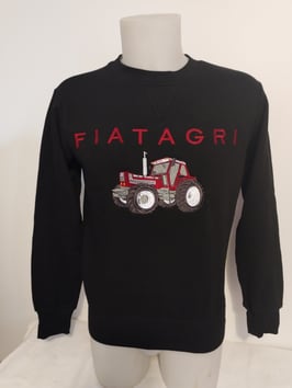 Sweat noir brodé Fiatagri
