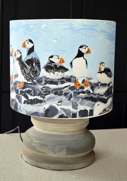 Farne Island Puffins Seaside Bird Lampshade