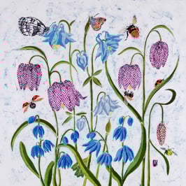 Snakehead Fritillaries Giclee Batik Print