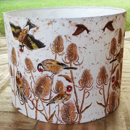 A Charm Of Finches Brown Bird Lampshade