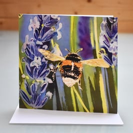 Lavender Meadow Bee Detail Art Card