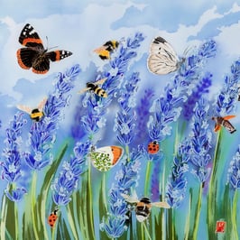 Lavender Meadow Giclee Batik Print (Square Format)