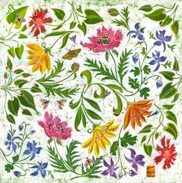 Summer Garden Giclee Batik Print