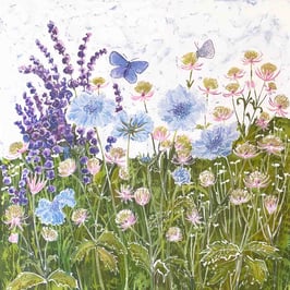 Meadow Blues Giclee Batik Print